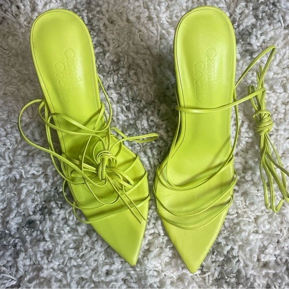 Camila Coelho Jolie Heel in Neon Green - Picture 5 of 12
